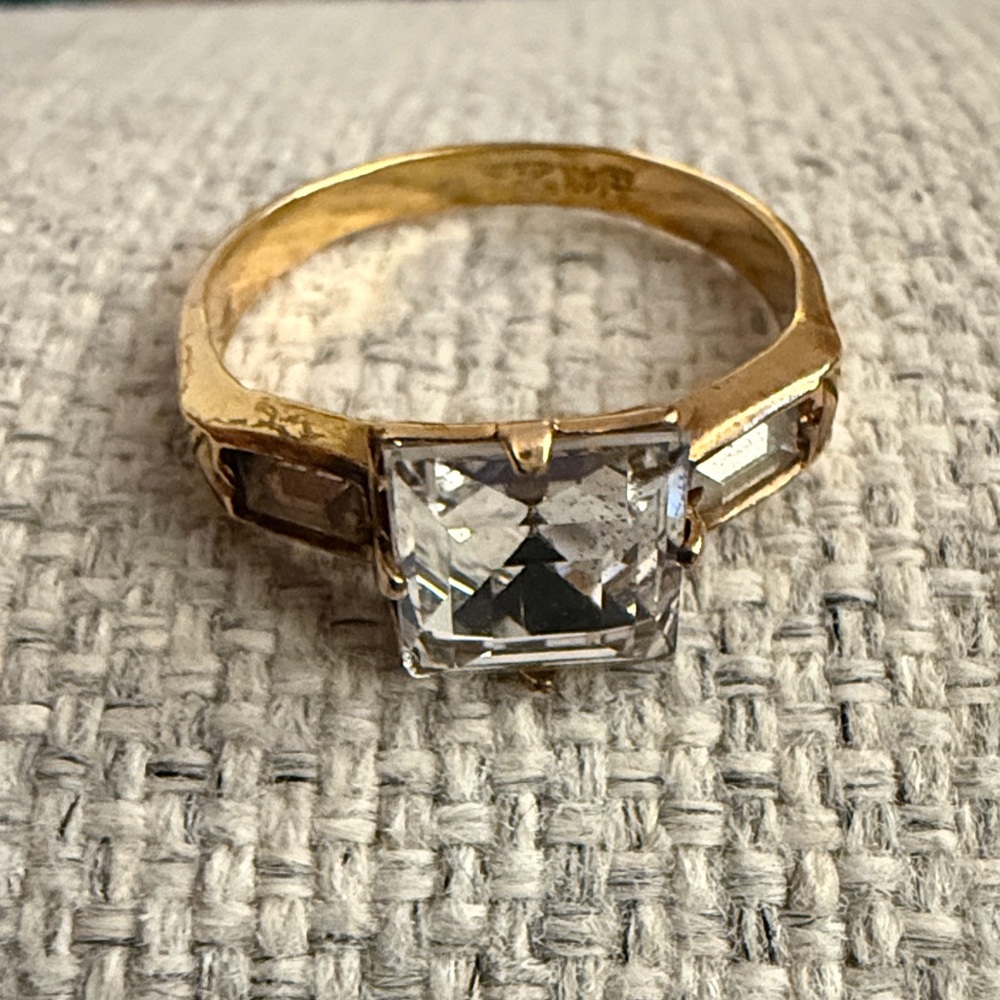 Vintage engagement ring - multiple sizes  gold filled / gold plated sterling